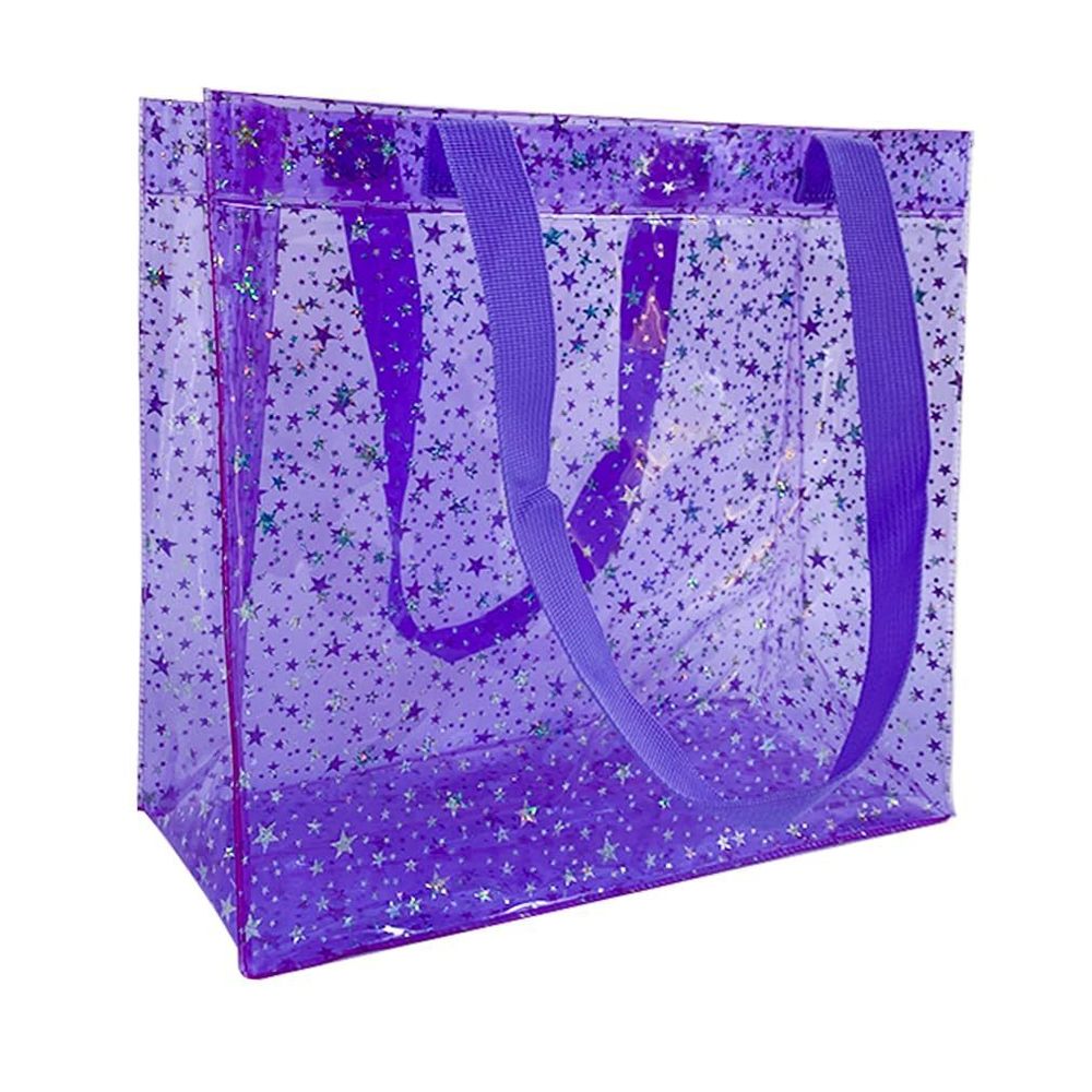 Toteprint 1Pcs Clear Printed Star Handbag Versatile Waterproof, Embossed Star X